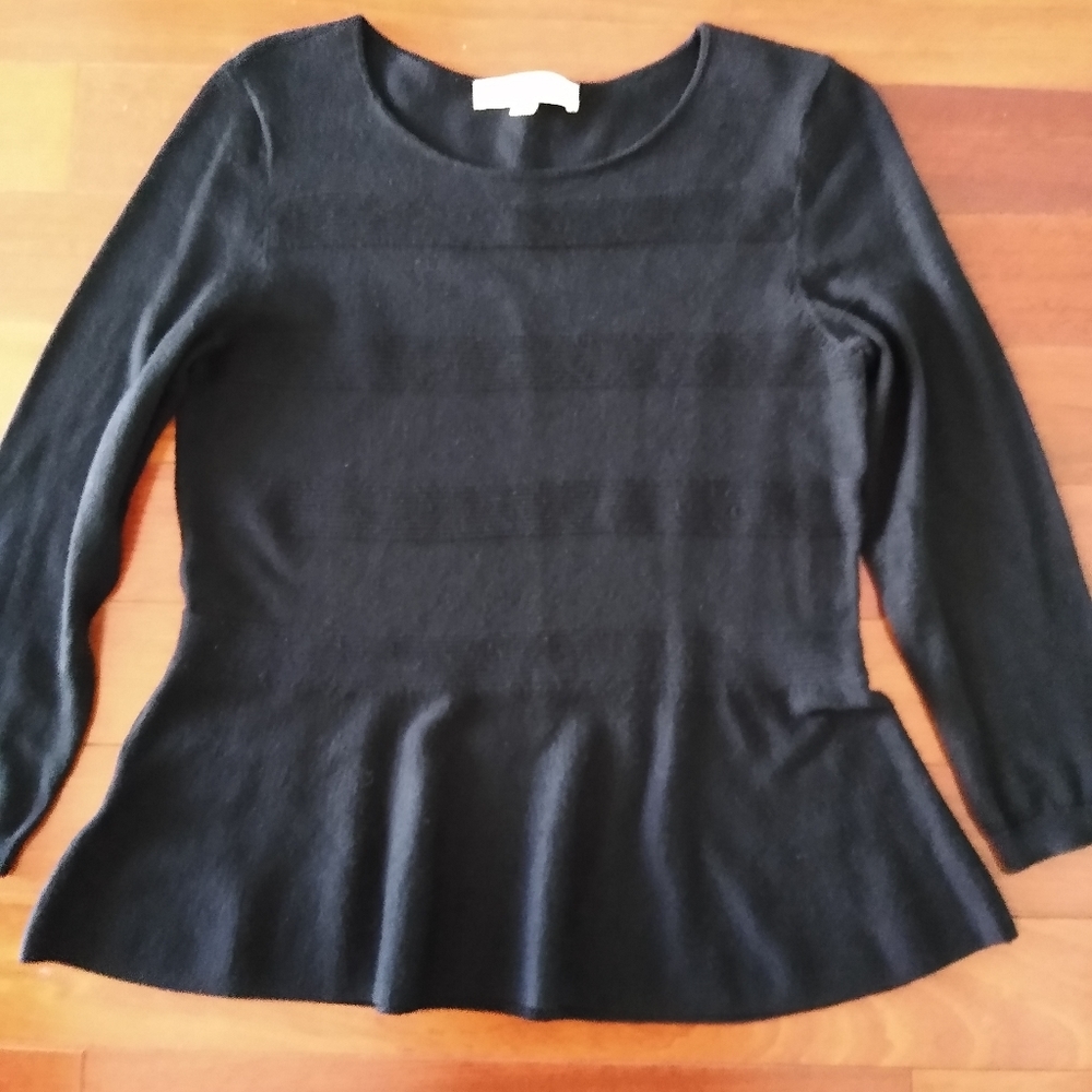 Loft black peplum sweater